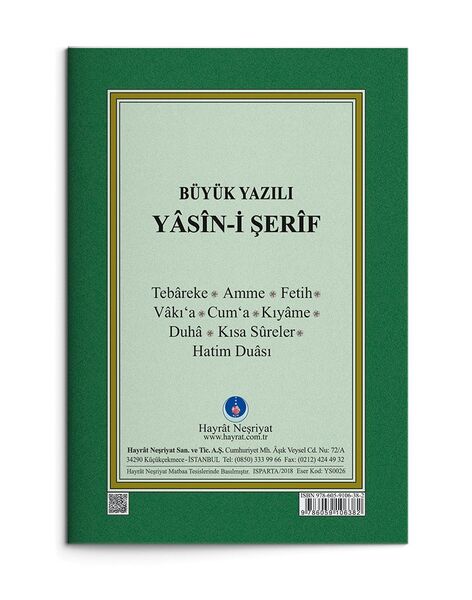 41 Yasin-i Şerif Cüzü Çanta Boy (Fihristli, Büyük Yazılı)