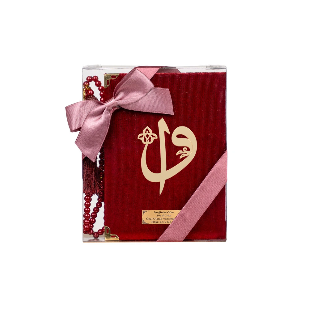 Tesbih + Yasin Hediye Seti (Çanta Boy, ElifVav, Raşel, Bordo)