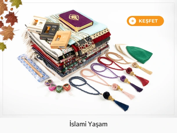 İslami Yaşam ve İbadet Malzemeleri, tesbih, seccade, takke, mest, sarık, esans, zikirmatik
