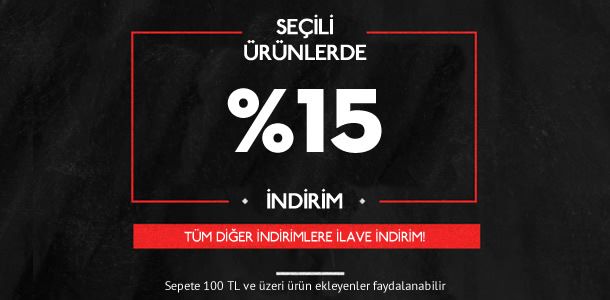 Seçili ürünlere %15 indirim