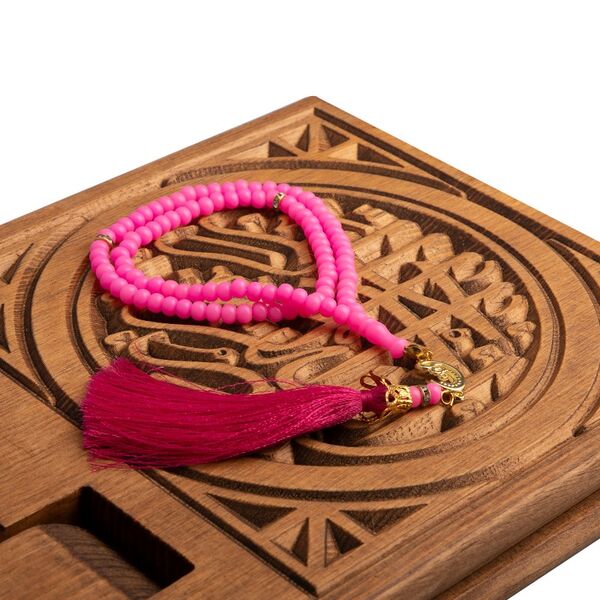 Acrylic Special Design Salah Beads Pink (99 Beads- 6mm)