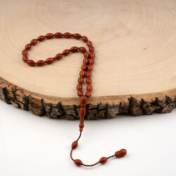 DİĞER - Arpa Kesim Fiber Tesbih (33lü, Taba, 7x9 mm.)