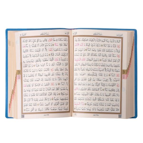 Bag Size Qur'an Al-Kareem (Blue Colour, Zip Around Case, Stamped)