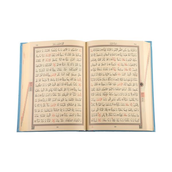 Bag Size Quran al-Kareem New Binding (Blue, Stamped) 