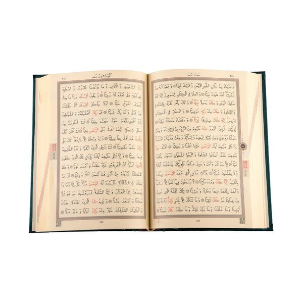 Bag Size Quran al-Kareem New Binding (Green, Stamped) 