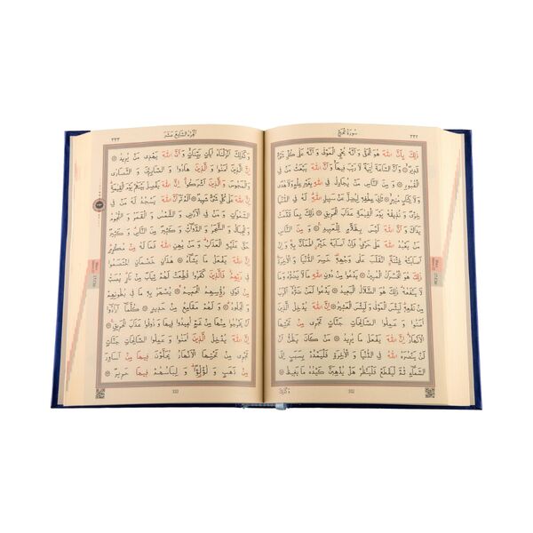 Bag Size Quran al-Kareem New Binding (Navy Blue, Stamped) 