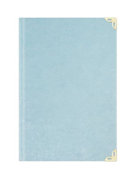 Bag Size Suede Bound Yasin Juz with Turkish Translation (Baby Blue, Alif-Waw Front Cover) 