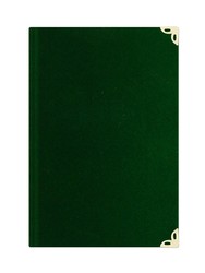 Bag Size Suede Bound Yasin Juz with Turkish Translation (Green, Alif-Waw Front Cover) - Thumbnail