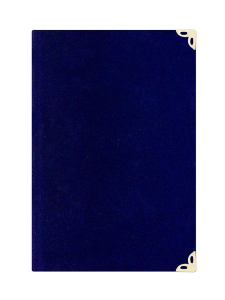 Bag Size Suede Bound Yasin Juz with Turkish Translation (Navy Blue, Alif-Waw Front Cover) 