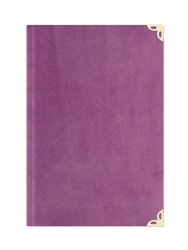 Bag Size Velvet Bound Yasin Juz with Turkish Translation (Lilac) - Thumbnail