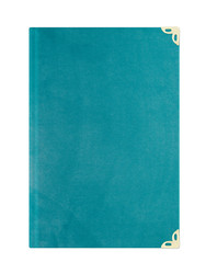 Bag Size Velvet Bound Yasin Juz with Turkish Translation (Turquoise) - Thumbnail