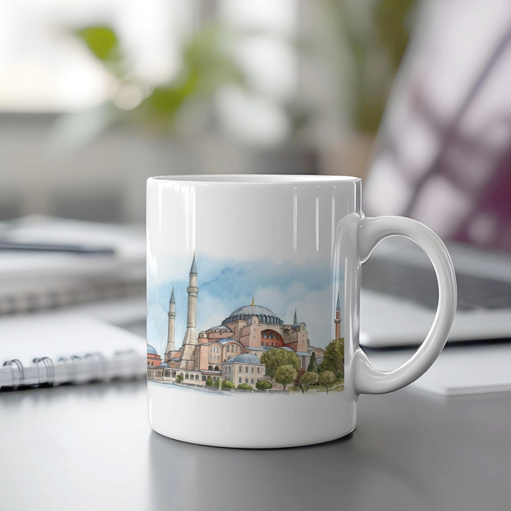 Baskılı Kupa Bardak - Ayasofya Canlı Renk