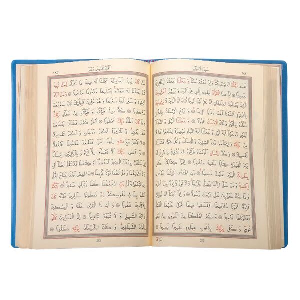 Big Pocket Size Qur'an Al-Kareem (Blue, Zip Around Case, Stamped)