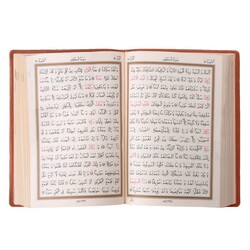 Big Pocket Size Qur'an Al-Kareem (Tabac Colour, Zip Around Case, Stamped) - Thumbnail