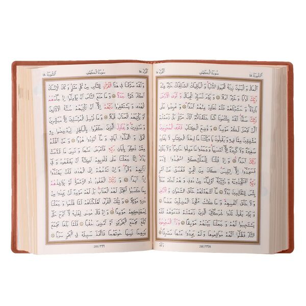 Big Pocket Size Qur'an Al-Kareem (Tabac Colour, Zip Around Case, Stamped)