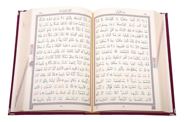 Big Size Velvet Bound Qur'an Al-Kareem (Damson Purple, Gilded, Stamped)