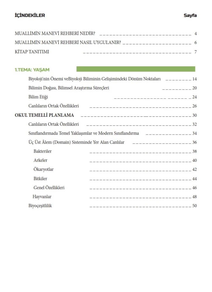 Biyoloji 9 (Muallimin Manevi Rehberi)