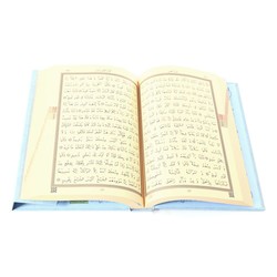 Cami Boy Kur'an-ı Kerim (2 Renkli, Mavi, Mühürlü) - Thumbnail