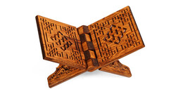 Carved Wooden Rehal Book rest Mini Size  35 cm - Thumbnail
