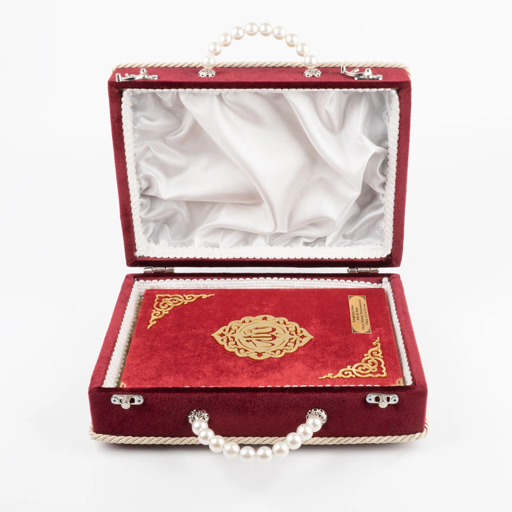 Çeyizlik Kutu Raşel Hediyelik Kuran (Orta Boy, Bordo)