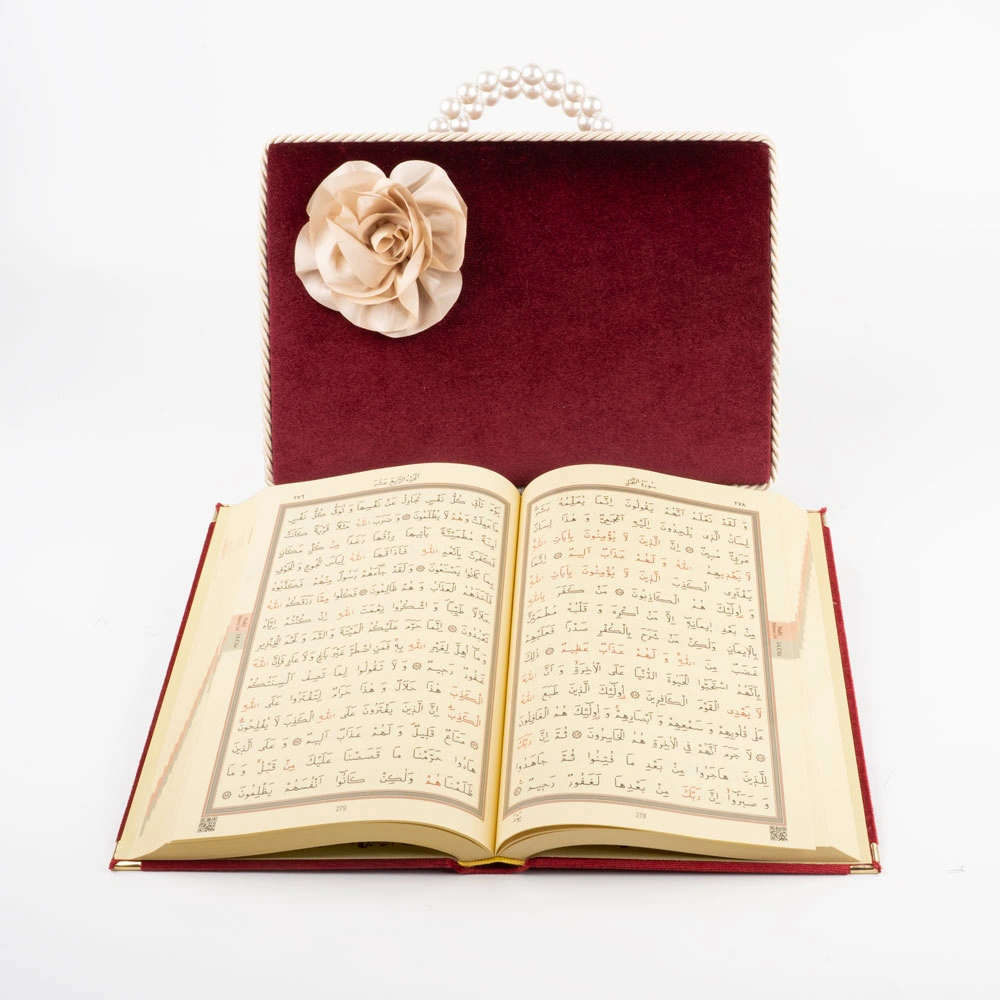 Çeyizlik Kutu Raşel Hediyelik Kuran (Orta Boy, Bordo)