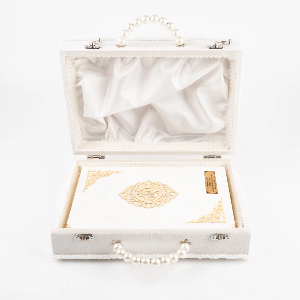 Çeyizlik Kutu Raşel Hediyelik Kuran (Orta Boy, Krem)