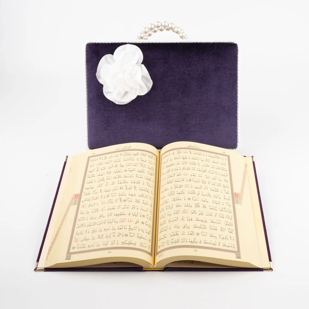 Çeyizlik Kutu Raşel Hediyelik Kuran (Orta Boy, Mor)