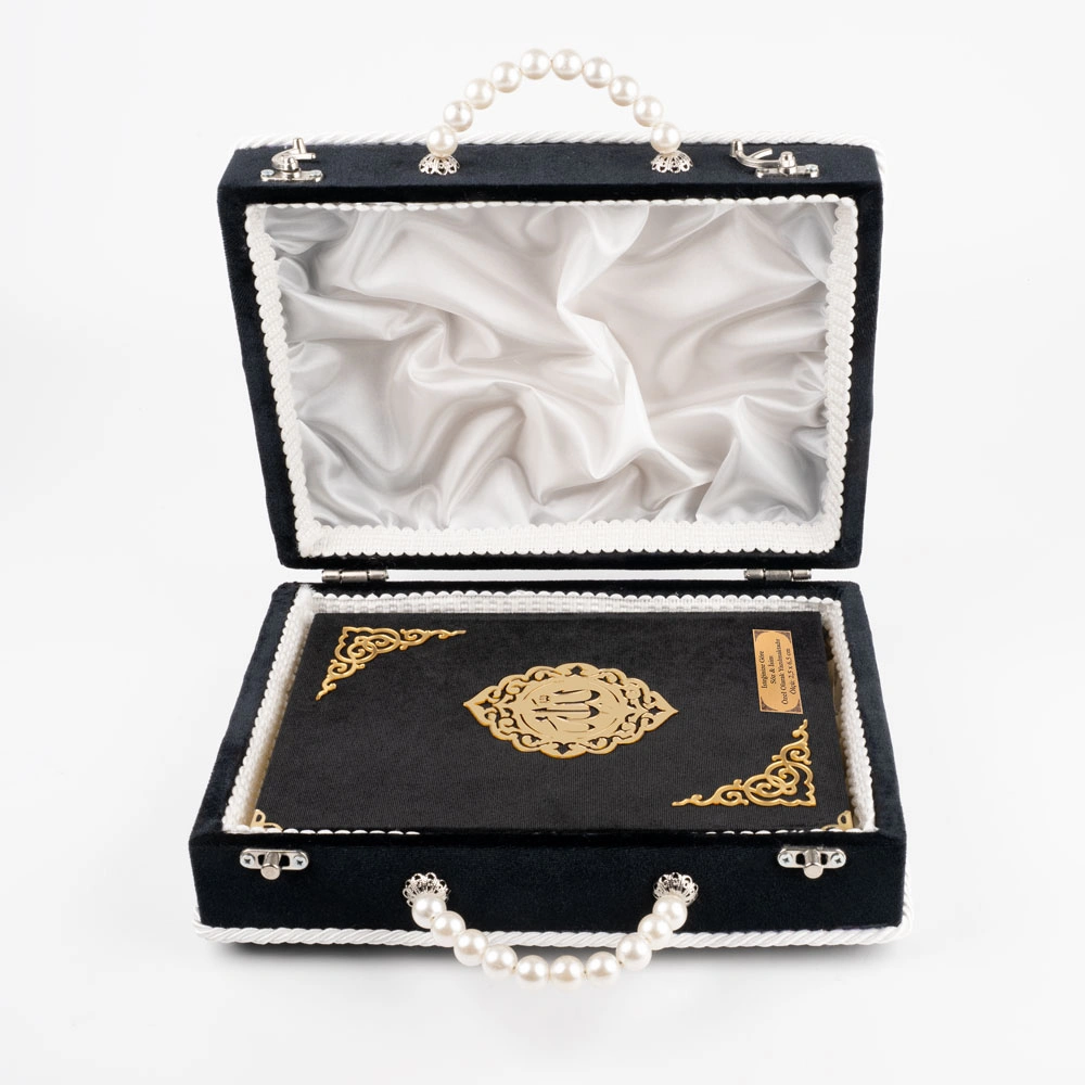 Çeyizlik Kutu Raşel Hediyelik Kuran (Orta Boy, Siyah) - Thumbnail