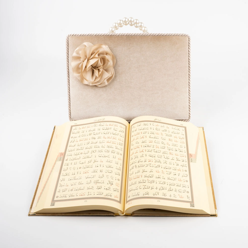 Çeyizlik Kutu Raşel Hediyelik Kuran (Orta Boy, Vizon) - Thumbnail