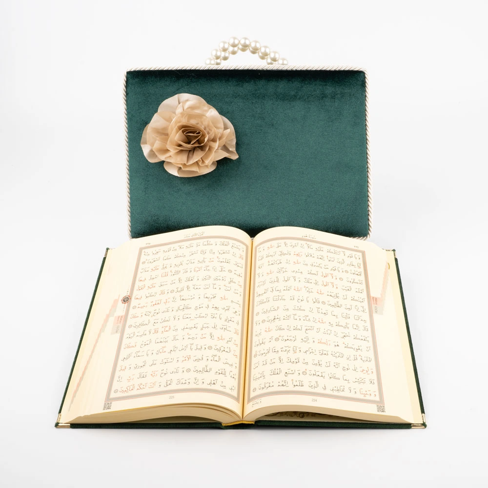 Çeyizlik Kutu Raşel Hediyelik Kuran (Orta Boy, Yeşil) - Thumbnail