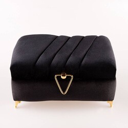 HAYRAT NEŞRİYAT - Çizgili Kutu Çeyizlik, Seccade + Tesbih + Kuran Hediye Seti (Hafız Boy, Kadife, Siyah, Elif-Vav)