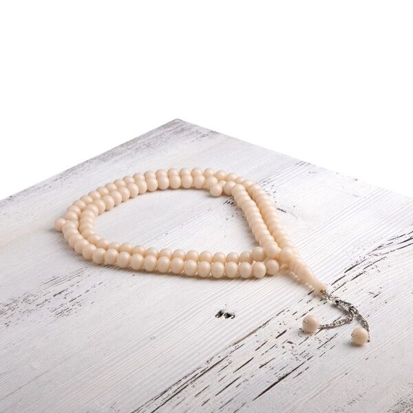 Cream Mono Salah Beads (99 beads) 14 mm.