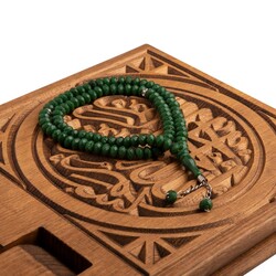 Other - Crystal Ball-Shaped Chain Dark Green Salah Beads with Rondelle Beads (99 Beads- 8mm)