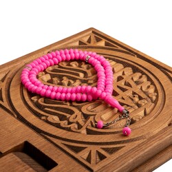 Other - Crystal Ball-Shaped Chain Pink Salah Beads with Rondelle Beads (99 Beads- 8mm)