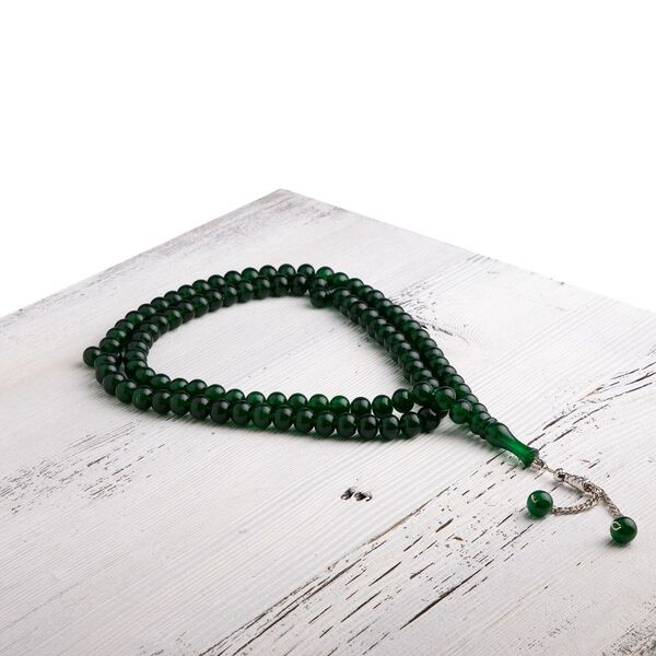 Dark Green Mono Salah Beads (99 beads) 14 mm.