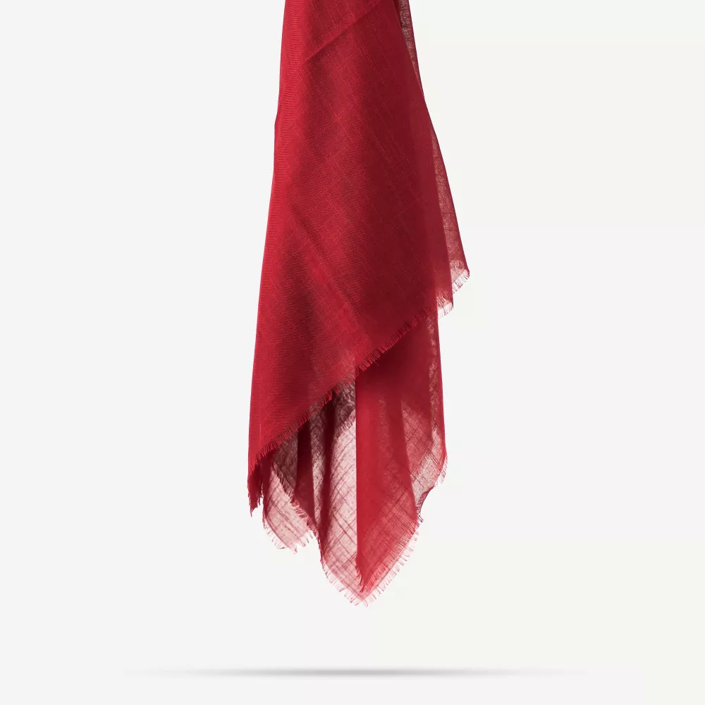 Flamlı Pamuklu Eşarp (96x96 cm. Bordo)