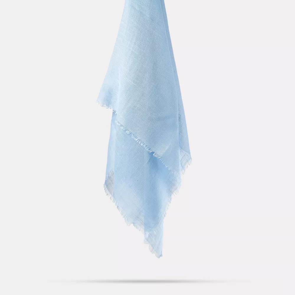 Flamlı Pamuklu Eşarp (96x96 cm. Mavi)