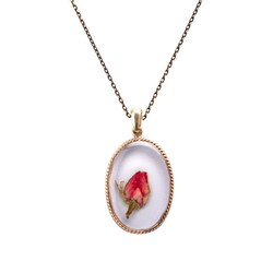 Flower Rose Handmade Authentic Resin Flower Necklace Jawshan (1769-2) - Thumbnail