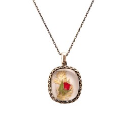 Flower Rose Handmade Authentic Resin Flower Necklace Jawshan (1769-5) - Thumbnail