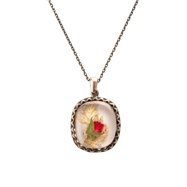 Flower Rose Handmade Authentic Resin Flower Necklace Jawshan (1769-5)
