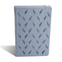 Grey Striped Notebook, Hardcover - Thumbnail