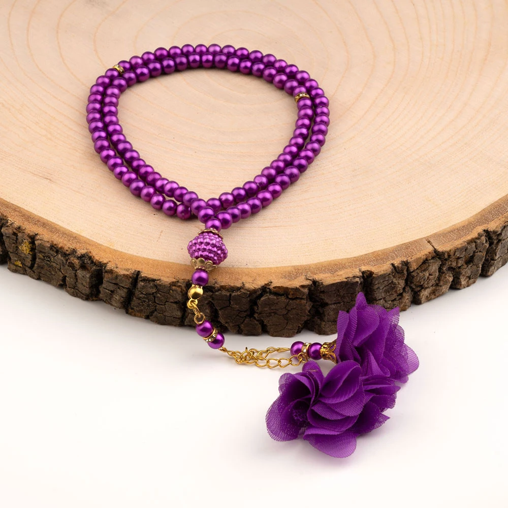 Other - Gül Püsküllü Tesbih Mor (99lu - 6mm)