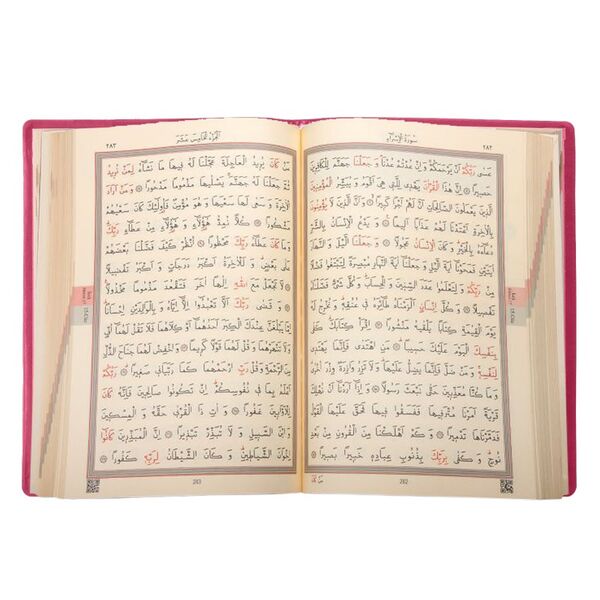 Hafiz Size Qur'an Al-Kareem (Pink, Zip Around Case, Stamped, Two-Colour)