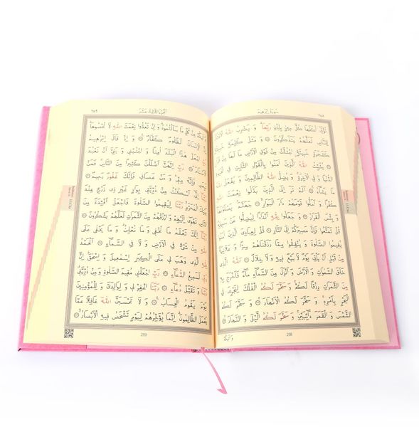 Hafiz Size Qur'an Al-Kareem (Two-Colour, Pink, Stamped)