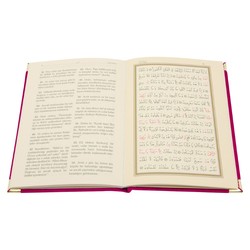 Hafiz Size Velvet Bound Yasin Juz with Turkish Translation (Pink, Embroidered) - Thumbnail