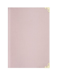 Hafiz Size Velvet Bound Yasin Juz with Turkish Translation (Powder Pink, Embroidered) - Thumbnail