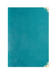 Hafiz Size Velvet Bound Yasin Juz with Turkish Translation (Turquoise, Embroidered) - Thumbnail