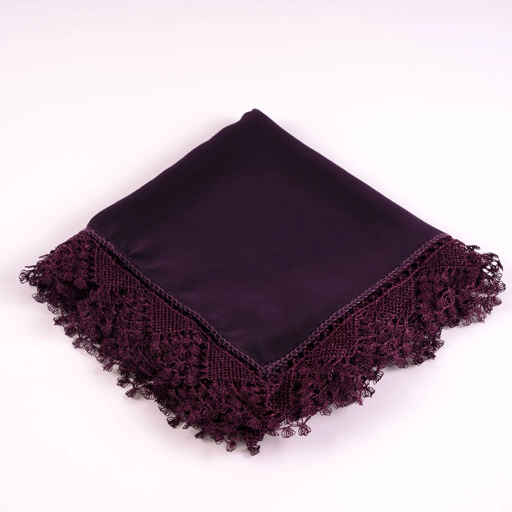 İğne Oyalı Şal (Namaz Örtüsü, 144x68 cm. Mor)