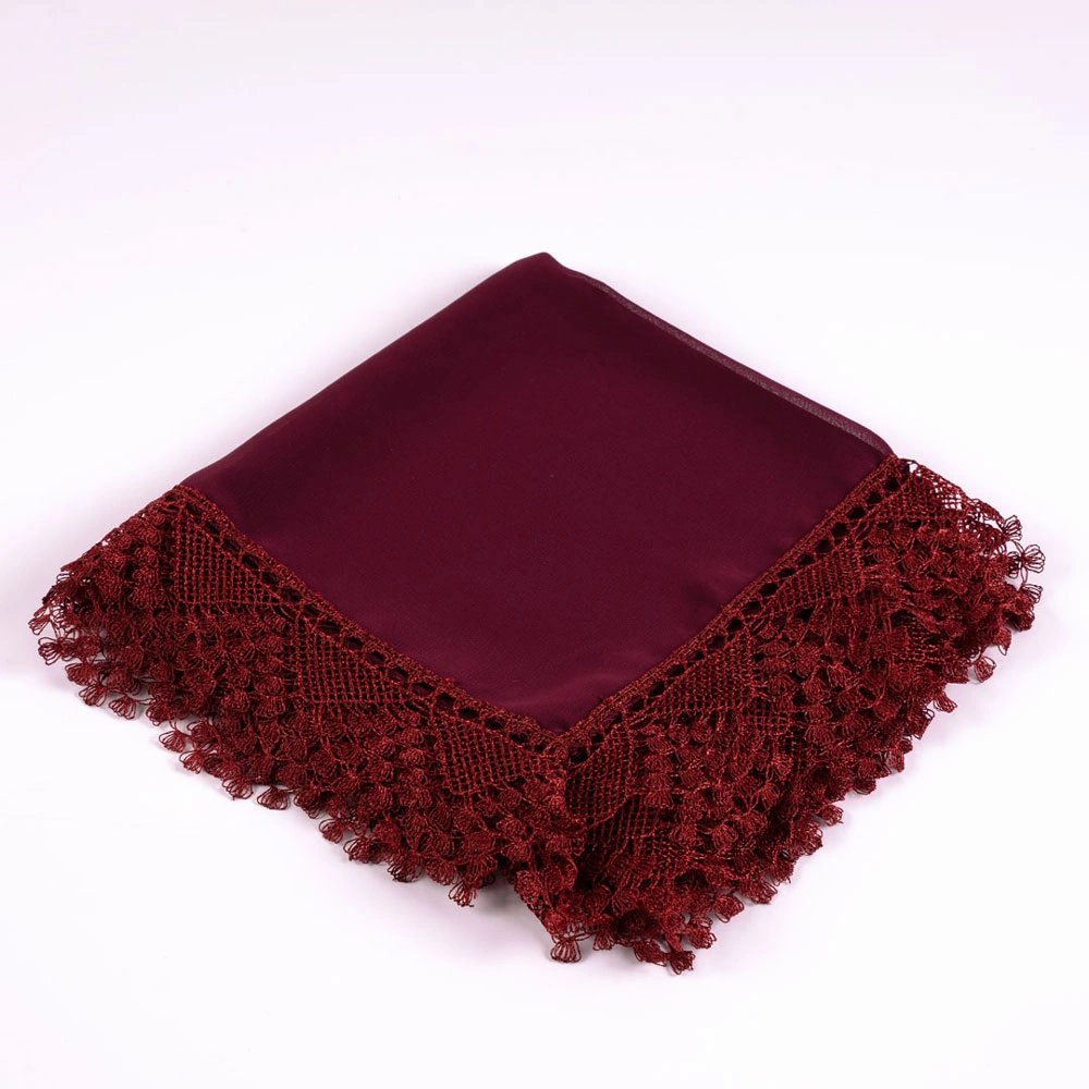 İğne Oyalı Şal (Namaz Örtüsü, 144x68 cm. Bordo)