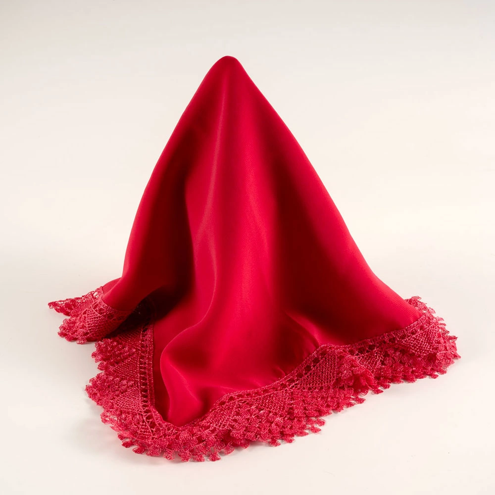 İğne Oyalı Şal (Namaz Örtüsü, 144x68 cm. Fuşya Pembe)